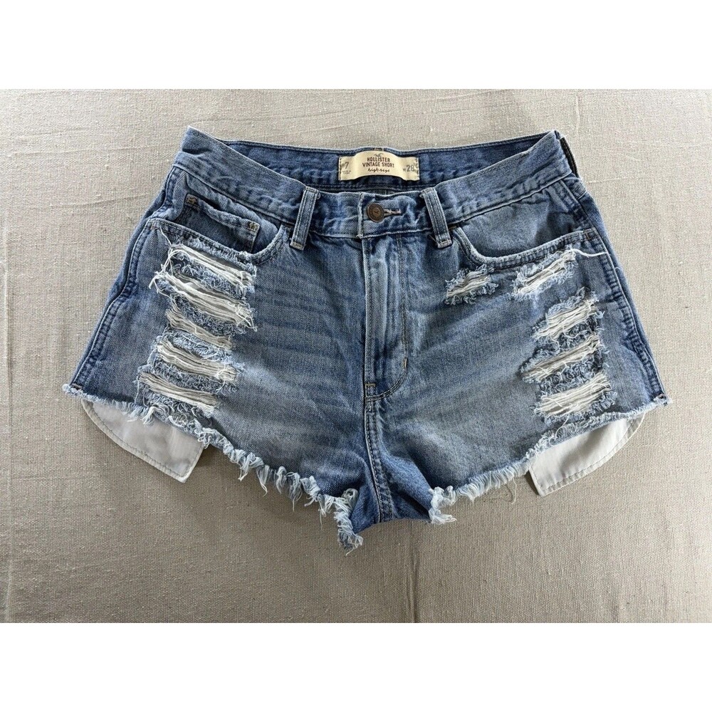 Hollister Co. High Rise Distressed Vintage Style Cutoff Shorts - Size 7